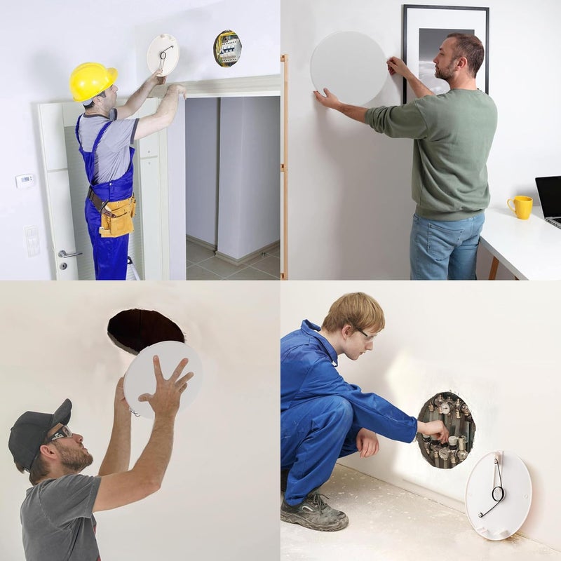 EASY-EXS 10" Round Access Panel for Ceiling and Wall - Adjustable from 6 to 9 inches - Ceiling Hole Cover - for Electrical, Plumbing, Cables, HVAC, Speaker and LED Holes - Durable Plastic Panel - Image 4
